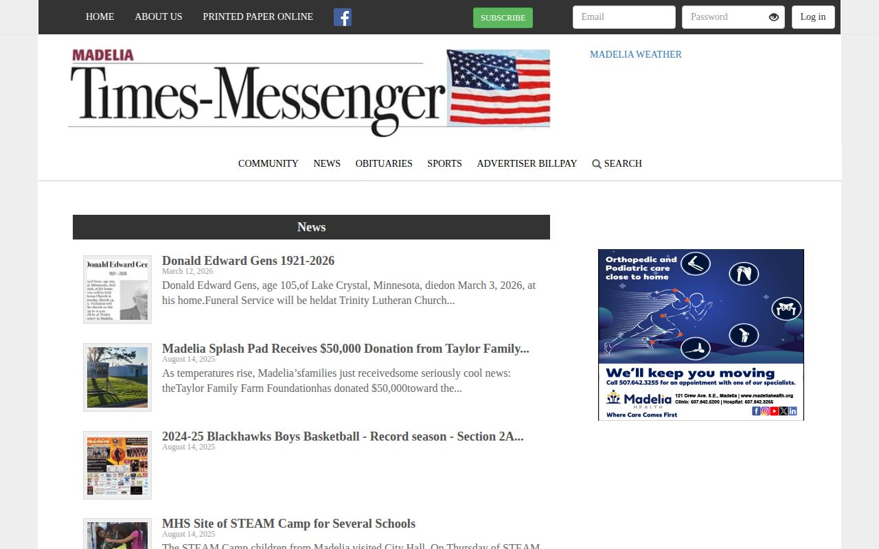 Watonwan County crime news Madelia Times-Messenger news category